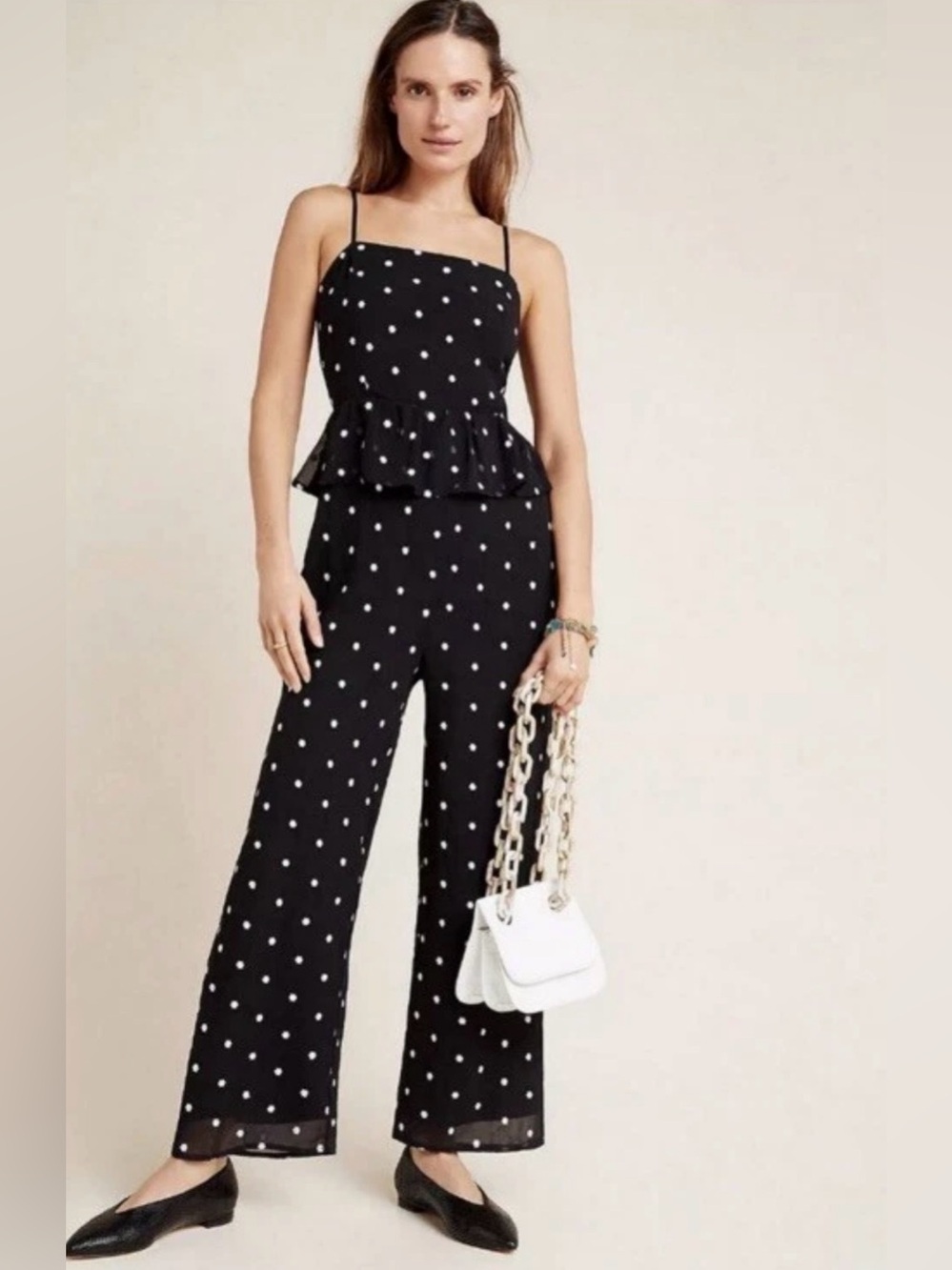 Anthropologie Rosie Peplum Jumpsuit XS